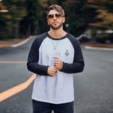 Men plus Size Sweatshirt Men's Long-Sleeved T-shirt Raglan Sleeve Top