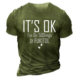 Man T Shirt round Neck Heat Transfer Patch Printed Loose