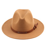 Fedora Hat Flat Top Jazz Top Hat Autumn and Winter Men and Women British Woolen Hat
