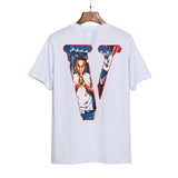Vlone T shirt Vice City Spring and Summer Pullover Short Sleeve Men and Women