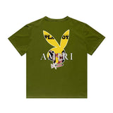 Amiri T Shirt Yellow Rabbit Head Beauty Casual Round Neck