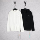 Autumn And Winter Sky White Clouds Black And White Arrow Hooded Sweater For Men And Women