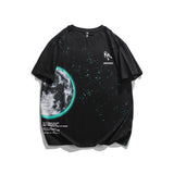 2022 Summer man t shirt Moon Starry Sky Printed Short Sleeve