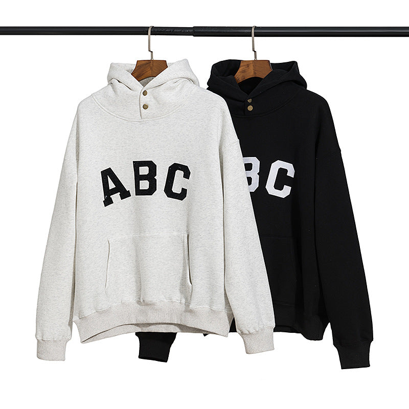 Fog Fear Of God Hoodie Season 7 ABC Letter Printed Fleece Hoodie Male And Female Couples Wear Coat