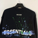 Fog Essentials Long Sleeve Round Neck Sweatshirt Multiline Paint-Splashing Style Graffiti Printed Fleece Hoodie