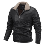 80's Leather Jacket Spring and Autumn Men's Leather Jackets Velvet Youth Motorcycle Leather Coat Men's Coat