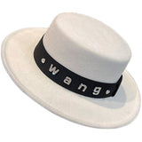 Cam Newton Hats British Letters Woolen Hat Female Autumn Winter Retro Hepburn Style French Flat-Top Cap