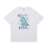 Men T Shirt Summer Casual Casual Loose Cartoon Dinosaur Tops Summer Vintage Men's round Neck Short Sleeve Casual T-shirt