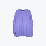 Men Fall Outfits Solid Color Loose False Two Pieces Long Sleeve T-shirt Base Simple