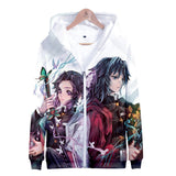 Demon Slayer Hoodie Sweatshirts Anime Casual Pullover Anime Print Zipper Sweater for Men