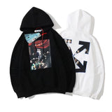 Autumn And Winter Virgin Oil Painting Pattern Printing Hooded Fleece Lined Sweater Men And Women