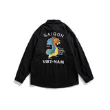 Men Shacket Long Sleeve Autumn Shirt Autumn Shirt Printed Loose Men's Shirt