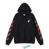 Autumn Winter Red Gradient Arrow Pattern Hooded Sweater For Men And Women