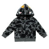 A Ape Print for Kids Hoodie BAPE WGM Camouflage Pattern Children's Clothing Terry Cardigan Sweater