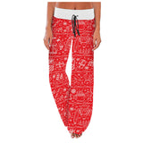 Wide Leg Floral Print Pants Loose Print Pocket Yoga Wide Leg Sports Trousers