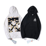 Owt Autumn And Winter High-Quality Off Kapok Pattern Pullover Hooded Sweater