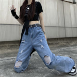 Distressed Jeans Straight Leg Jean Summer Jeans Wide Leg Pants Trousers