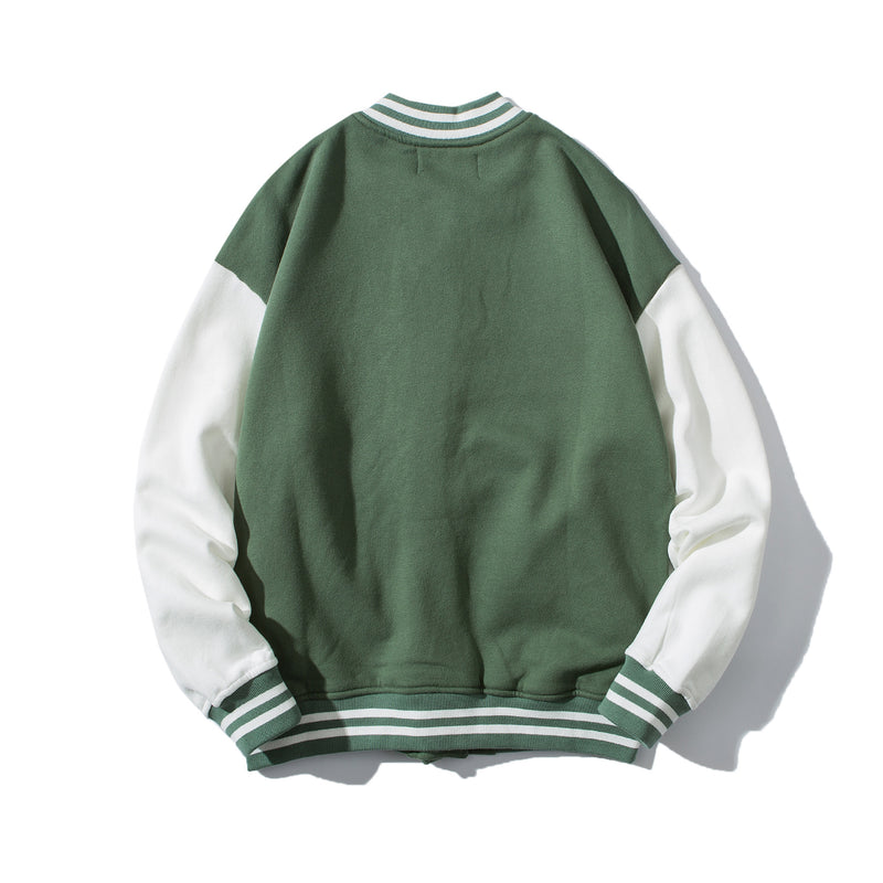 Men's Spring plus Size Retro Sports Baseball Collar Jacket Retro Trendy Men's Loose-Fitting Coat Top Men Jacket