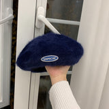 Toque Rabbit Fur Beret Children Winter Painter Cap Children British Style
