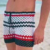 Rave Outfits Men Shorts Loose Casual Shorts Men's Knitted Outdoor Shorts Summer
