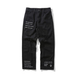 Patch Letter Print Ripped Casual Pants Men's Baggy Straight Trousers Street plus Size Retro Sports Trendy Trousers Men Pants
