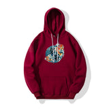 Maroon Graphic Hoodie Print
