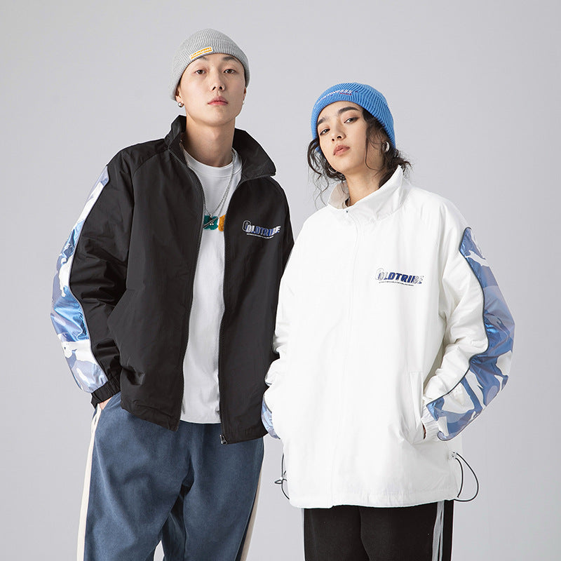 Men's Spring Stand Collar plus Size Retro Sports Stitching Jacket Vintage Baseball Uniform Jacket Trendy Men Jacket