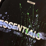 Fog Essentials Long Sleeve Round Neck Sweatshirt Multiline Paint-Splashing Style Graffiti Printed Fleece Hoodie