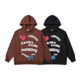 Mens Fall Outfits Three-Dimensional Printed Sweater Loose Hooded Cotton Hip-Hop Street