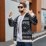 Men plus Size Sweater Autumn and Winter Cardigan Knitwear Coat Casual Street Color Sweater Coat