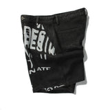 Mens Jean Shorts High Street Fashion Brand Letter Printed Denim Shorts Men's Street Fashion Loose Straight Shorts