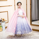 Elsa Dress Girls' Autumn and Winter Warm Cloak