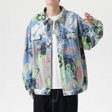 Graffiti Denim Jacket Loose Fashion Personalized Graffiti Letter Denim Jacket