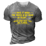 Man T Shirt round Neck Heat Transfer Patch Printed Loose Pullover