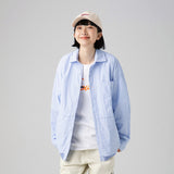 Men Shacket Long Sleeve Autumn Shirt Spring Stripes Versatile Shirt Top Simple Coat