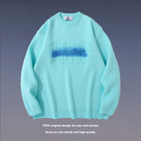 Men Fall Outfits Autumn and Winter Graffiti Letter Crew Neck Sweater Sweater
