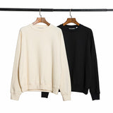 Fog Essentials Long Sleeve round Neck Sweatshirt Double Line Back Letter Crew Neck Pullover Sweatshirt