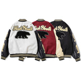 Mens Fall Outfits Bone Embroidery Hip Hop Retro Baseball Uniform Stitching Jacket Jacket