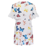 Russian Style Dress V-neck Printed Lace Stitching Lace Cool Dress