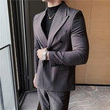 Men Suit Double Breasted Set Two-Piece Set