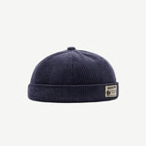 Mens Beanies Hat Female Autumn and Winter Cloth Label Corduroy Hat Hip Hop Hat