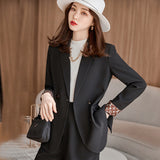 Women Pants Suit Uniform Designs Formal Style Office Lady Bussiness Attire Purple Blazer Spring and Autumn Fashion Casual Set