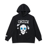 Mens Fall Outfits Three-Dimensional Printed Sweater Loose Hooded Cotton Hip-Hop Street