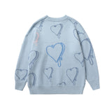 Men Fall Outfits Vintage Cartoon Letter Autumn Sweater Knitwear Coat