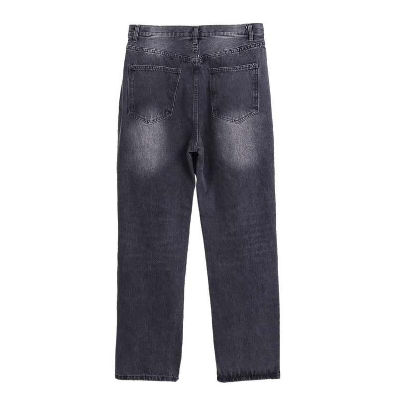 Men's Pants Summer Trousers Embroidered Jeans Men's Fashion Brand Baggy Straight Trousers Boyfriend Harajuku Style Street Trendy Casual Pants