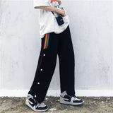 Harajuku Clothing Men Classic Retro Pants Straight Leg Pan Summer Casual Pants Wide Leg Trousers