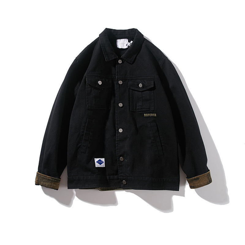 Men's Spring Jacket Men's Loose Fashionable Baseball Large Size Retro Sports Casual Jacket Men's Jacket Men Shacket