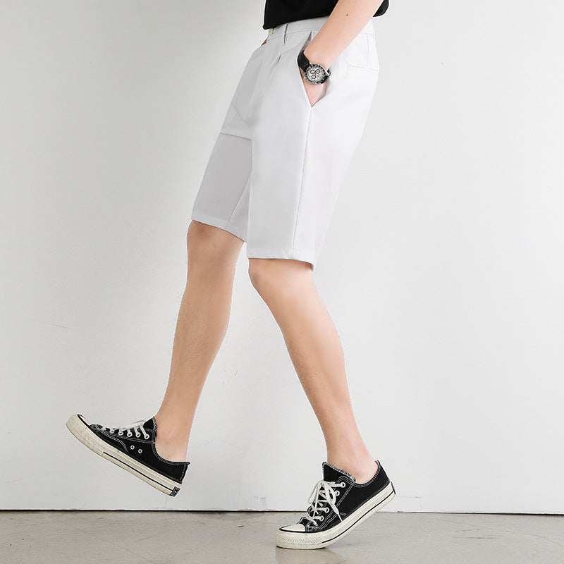 Men Bermuda Shorts Suit Shorts Summer Outer Wear Middle Pants Men's Fashion Brand Loose-Fitting Casual Suit