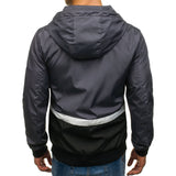Two Tone Leather Jacket Men's Solid Color Casual Hooded Jacket Outdoor Mountaineering Clothing Coat