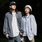 Men Shacket Long Sleeve Autumn Shirt Autumn Youth Fashion Shirt Striped Lapel Plaid Shirt for Men